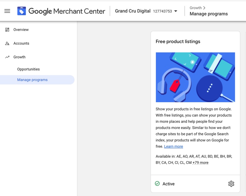 Free product listings - Google Merchant Centre
