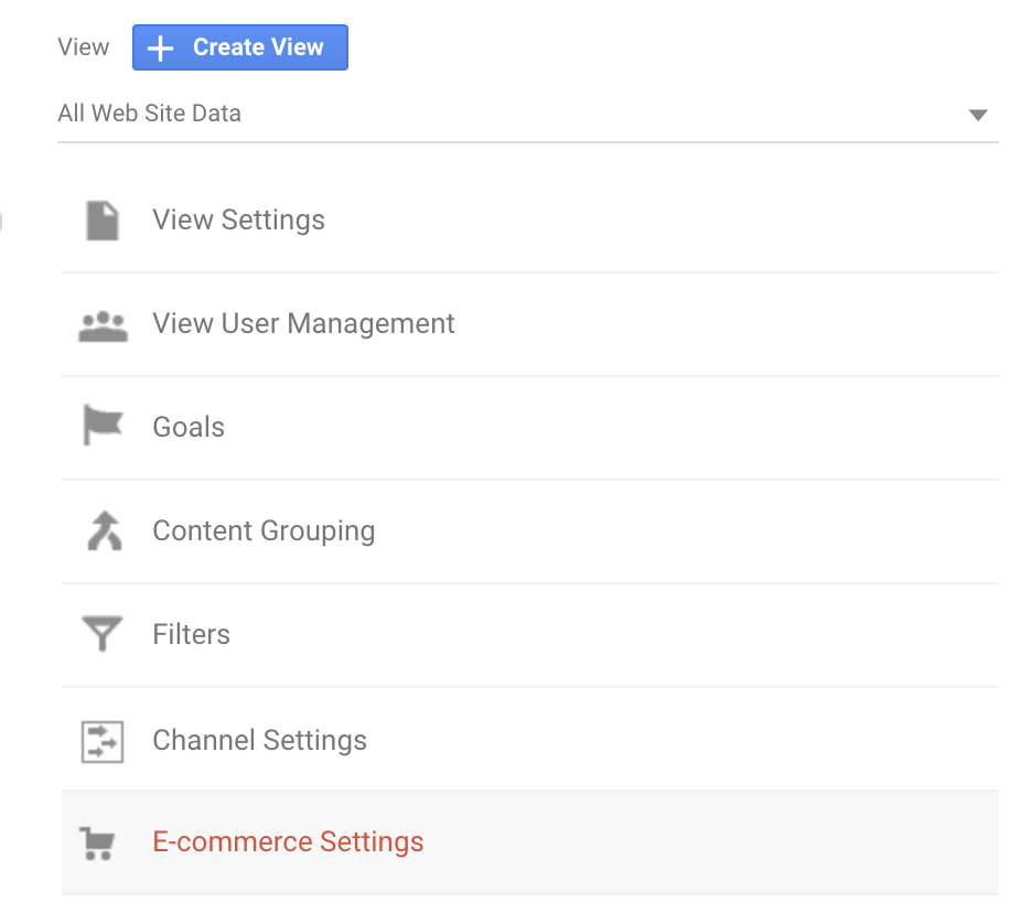 Google Analytics E-commerce Settings