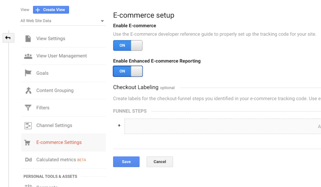Google Analytics E-commerce Setup