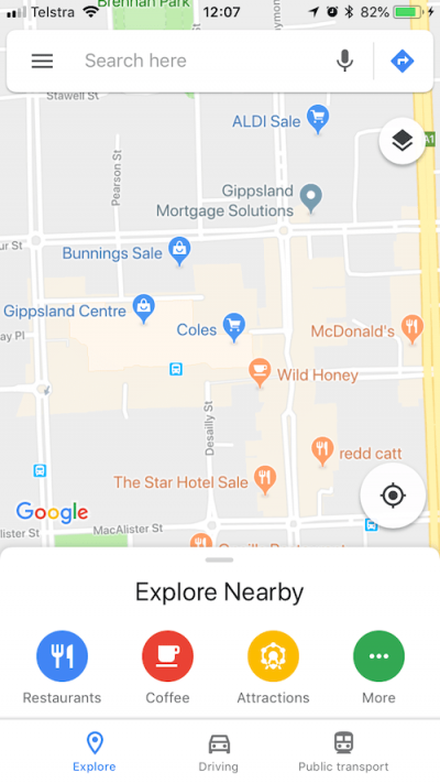 Google Maps View of Sale Victoria