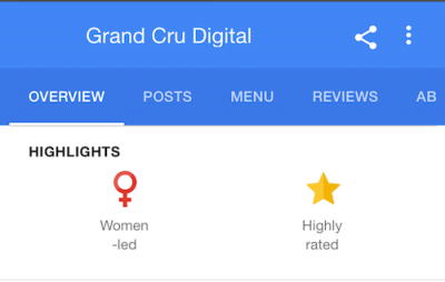 Grand Cru Digital - Google My Business Highlights Women-led