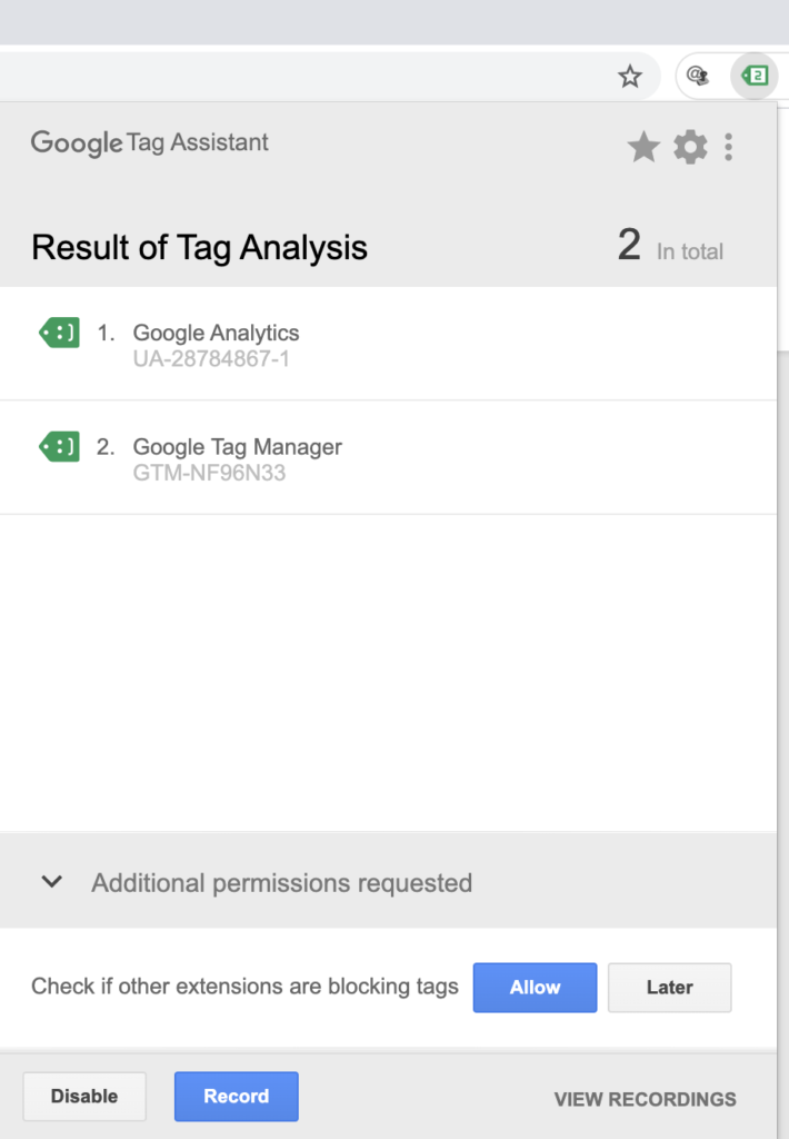 Tag Assistant by Google to check Google Tag Manager installation