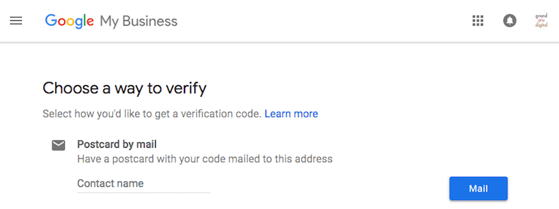 Verify by Mail - Google Maps listing